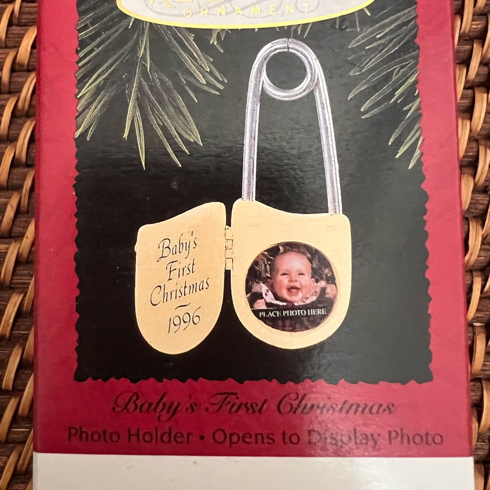 Hallmark Cream Baby's First Christmas Photo Ornament